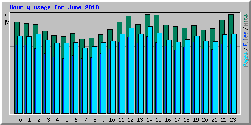 Hourly usage for June 2010