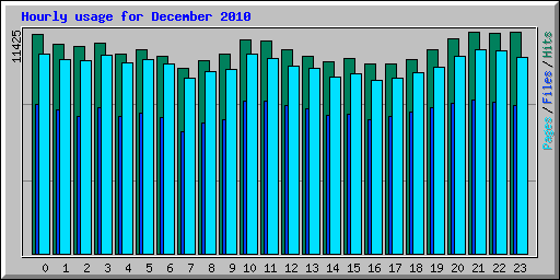 Hourly usage for December 2010