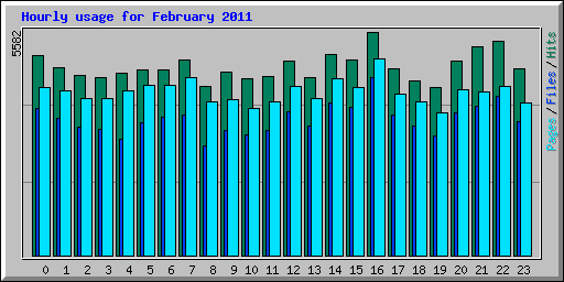 Hourly usage for February 2011